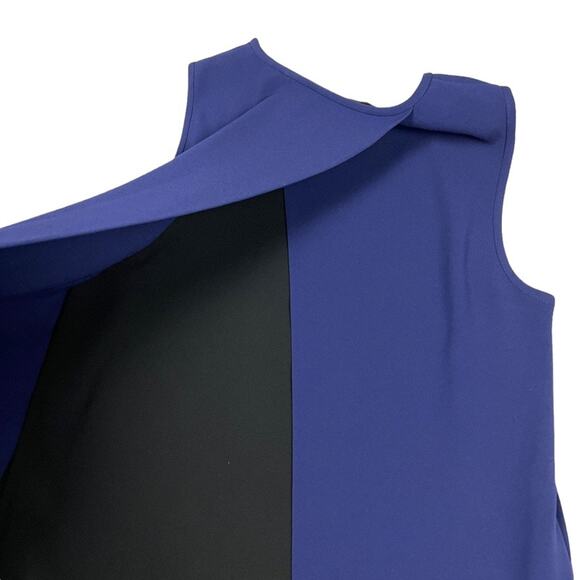 Rag & Bone Dress Split Back Sleeveless High Neck Mini Blue Black Women's Medium - Picture 11 of 14